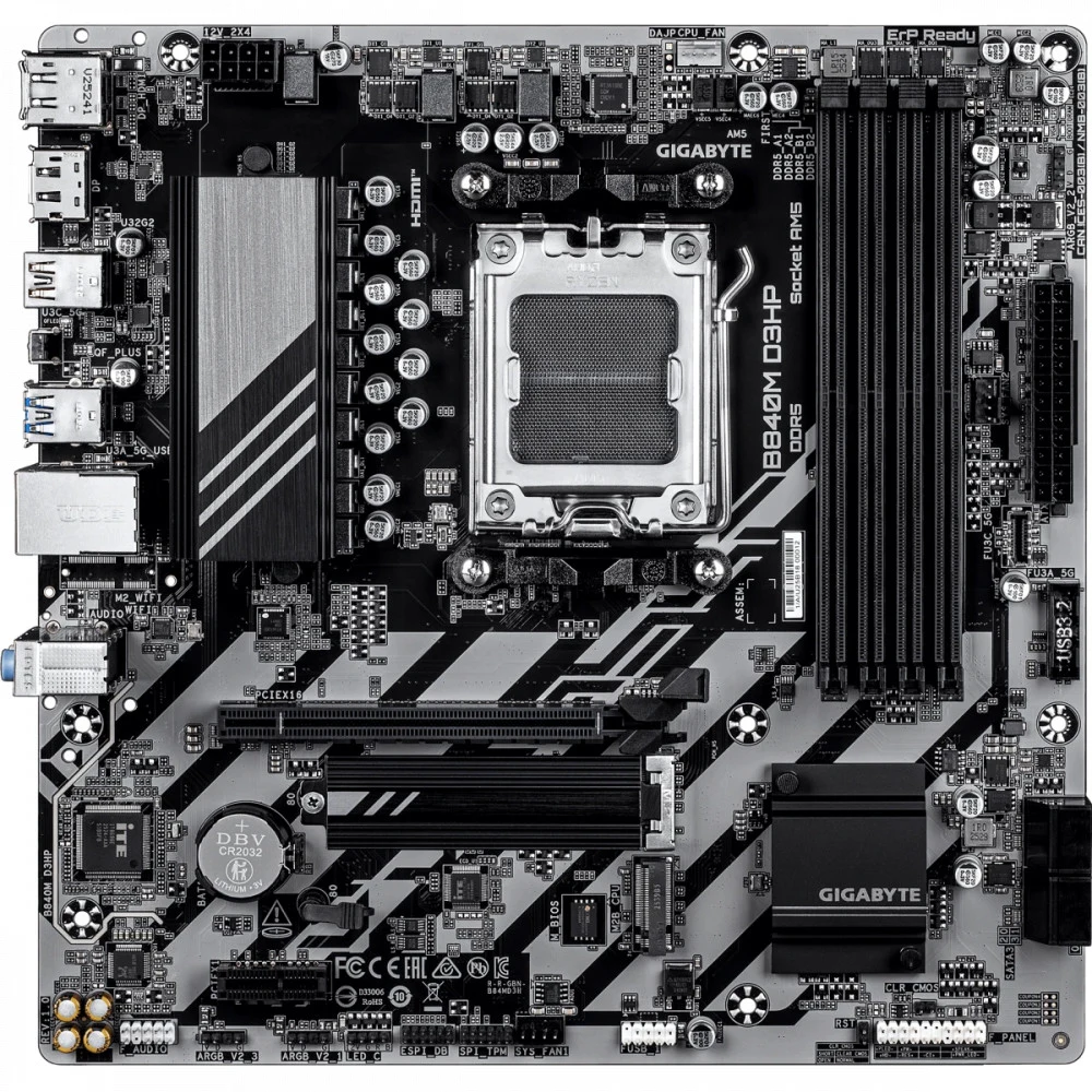 Материнская плата GIGABYTE B840M D3HP, AM5, 4xDDR5, PCIe4.0, HDMI+2xDP, 2xM.2, mATX B840M D3HP