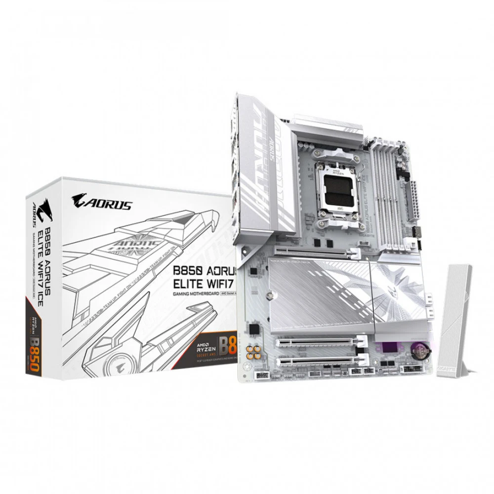 Материнская плата Gigabyte B850 AORUS ELITE WIFI7 ICE Socket AM5 AMD B850 4xDDR5 ATX AC`97 8ch(7.1) 2.5Gg RAID+DP