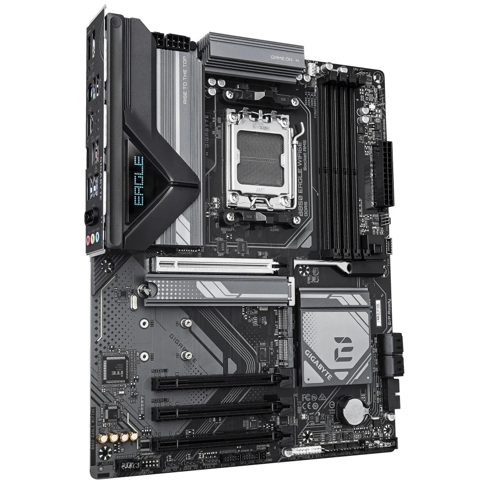 Материнская плата, Gigabyte, B850 EAGLE WIFI6E (4719331866587), AM5, B850, 4xDDR5 4400/4800/5200/8200(OC), 4xSATA3, 3xM.2 (PCIe 4.0 x4/x2), RAID, 1xHDMI, 1хDP, 4xPCI-Ex16, WiFi, ATX