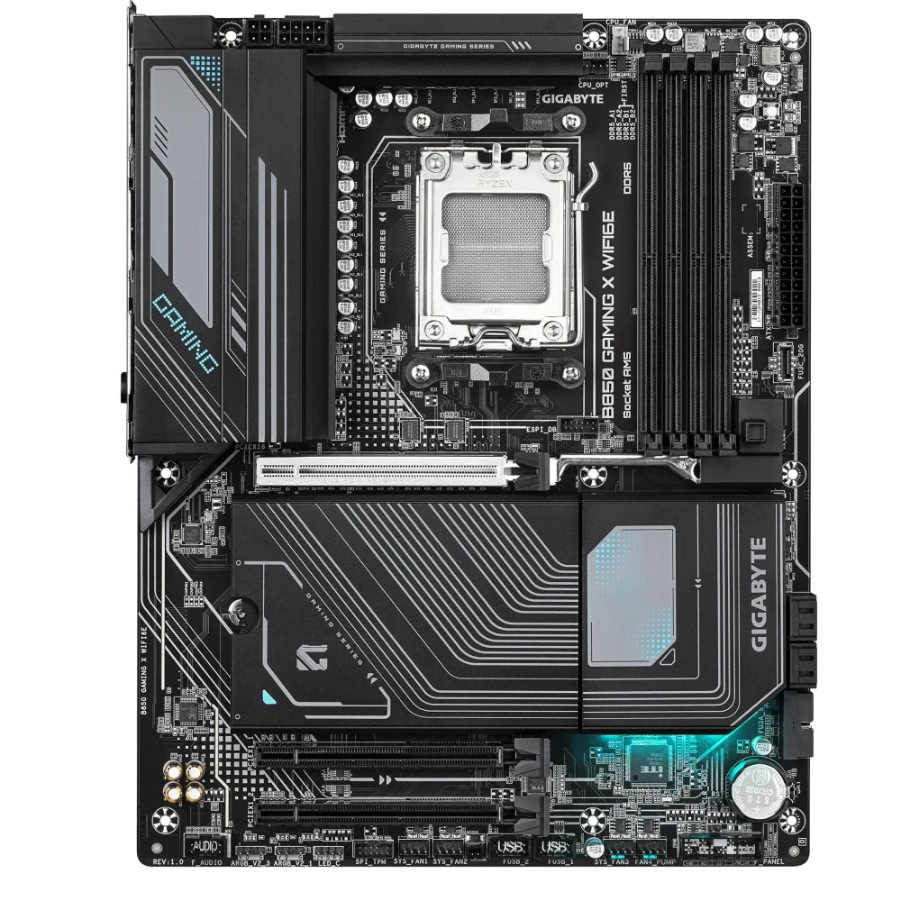 Материнская плата, Gigabyte, B850 GAMING X WIFI6E (4719331866457), AM5, B850, 4xDDR5 4400/4800/5200/8200(OC), 4xSATA3, 3xM.2 (PCIe 4.0 x4/x2), RAID, 1xHDMI, 1хDP, 3xPCI-Ex16, WiFi, ATX