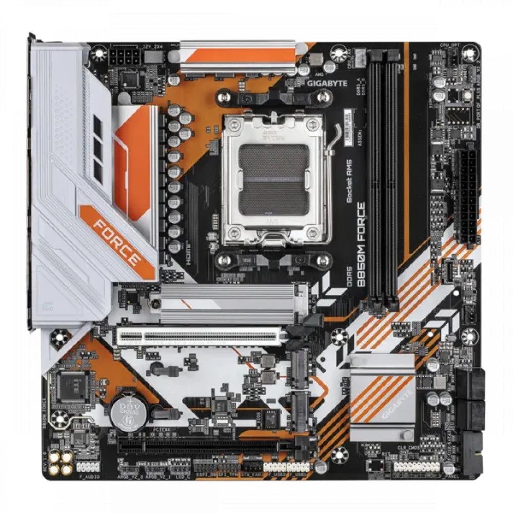 Матплата Gigabyte B850M Force, AM5, mATX, 2DDR-5, 2xPCI-Ex16, 4SATA, 3xM.2, HDMI, DP, 13USB