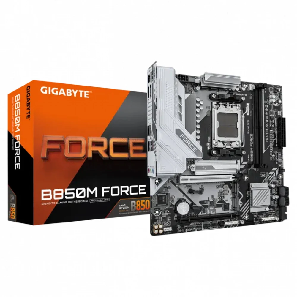 Сист.плата Gigabyte B850M FORCE, B850, AM5, 2xDDR5, 2xPCI-E x16, M2, SATA, DP, HDMI, BOX