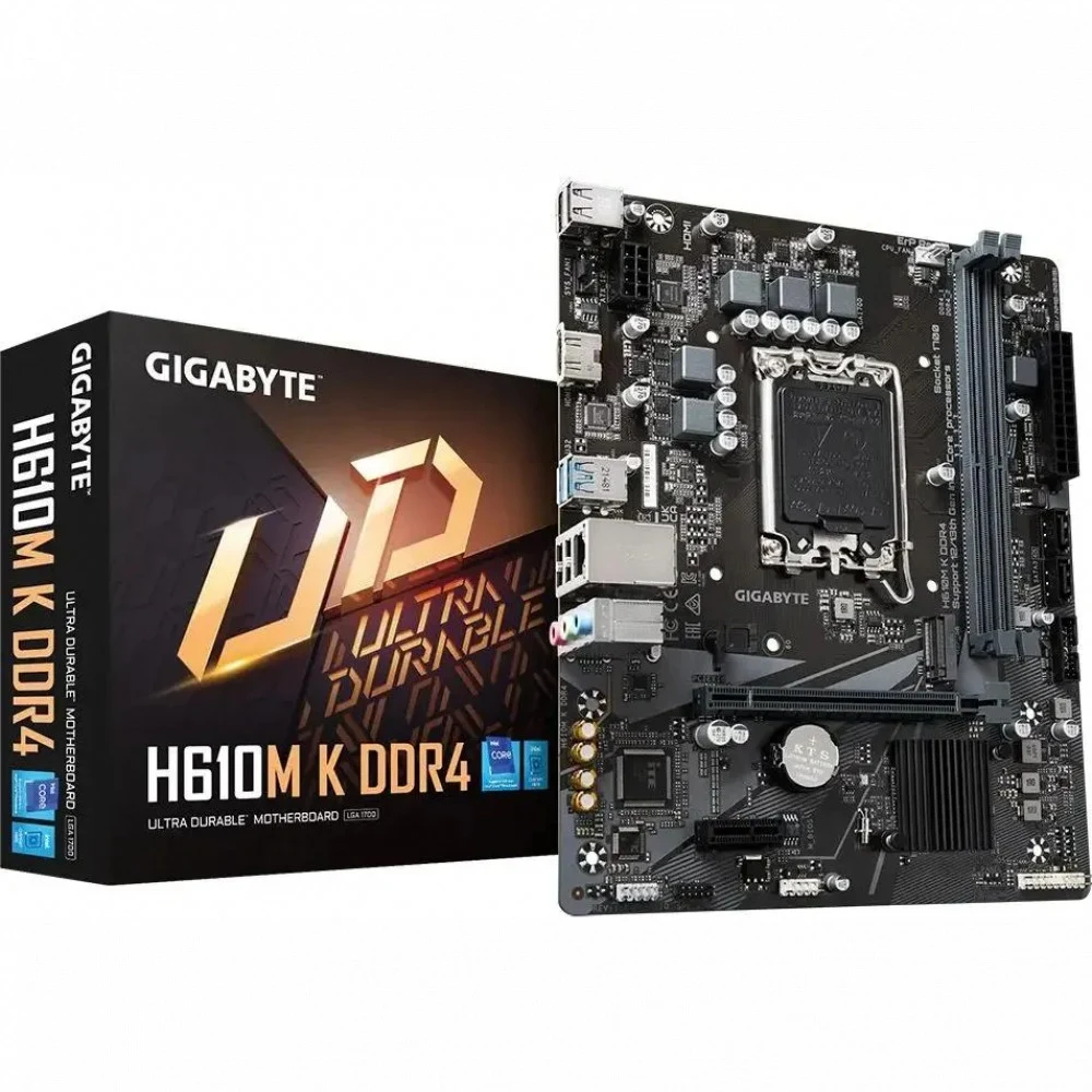 Сист.плата Gigabyte H610M K DDR4 2.0, H610, 1700, 2xDDR4, PCI-Ex16, PCI-Ex1, M.2, 2xSATA, HDMI, BOX