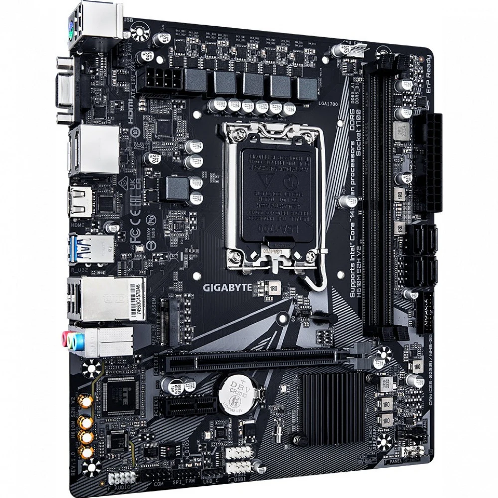 Сист.плата Gigabyte H610M S2H V2, H610, 1700, 2xDDR5, PCI-E x16, PCI-E x1, M2, SATA, 2xDP, HDMI, D-Sub, BOX