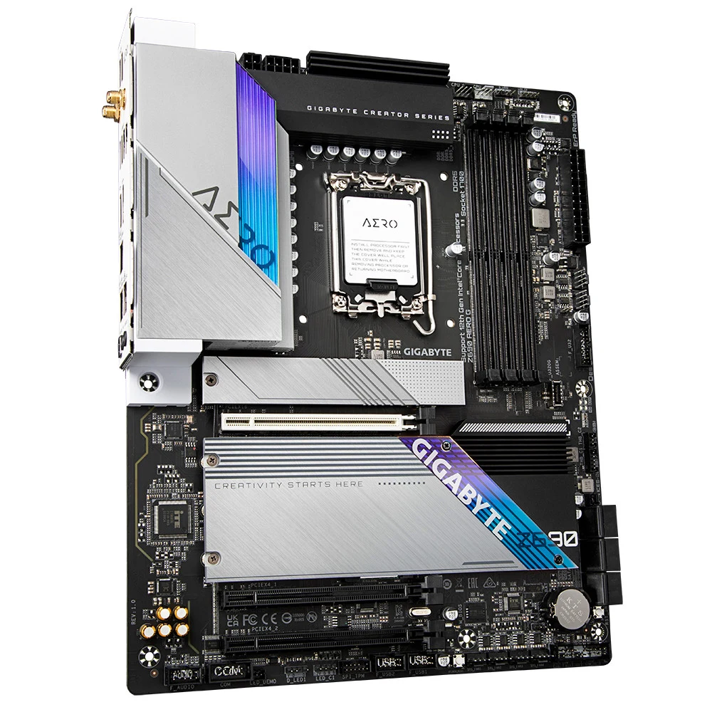 Z690 AERO G, Socket 1700, Intel®Z690, 4xDDR5-4800, HDMI, DP-In, 3xPCI-Ex16, 6xSATA3(RAID 0/1/5/10), 4xM.2, 8Ch Audio, 2.5GLan, WiFi, (2+4)xUSB2.0, (6+2)xUSB3.2, (2+1)xUSB3.2 Type-C™, ATX, RTL {6} (8