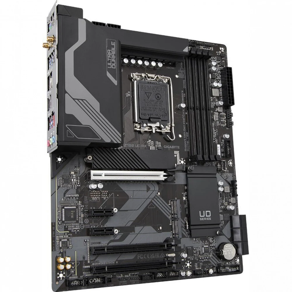 Материнская плата Gigabyte Z790 UD AX, Socket 1700, Intel®Z790, 4xDDR5-4800, HDMI+DP, 3xPCI-Ex16, 2xPCI-Ex1, 6xSATA3(RAID 0/1/5/10), 3xM.2, 8Ch Audio, 2,5GbLan, WiFi, (4+4)xUSB2.0, (5+2)xUSB3.2, (1+