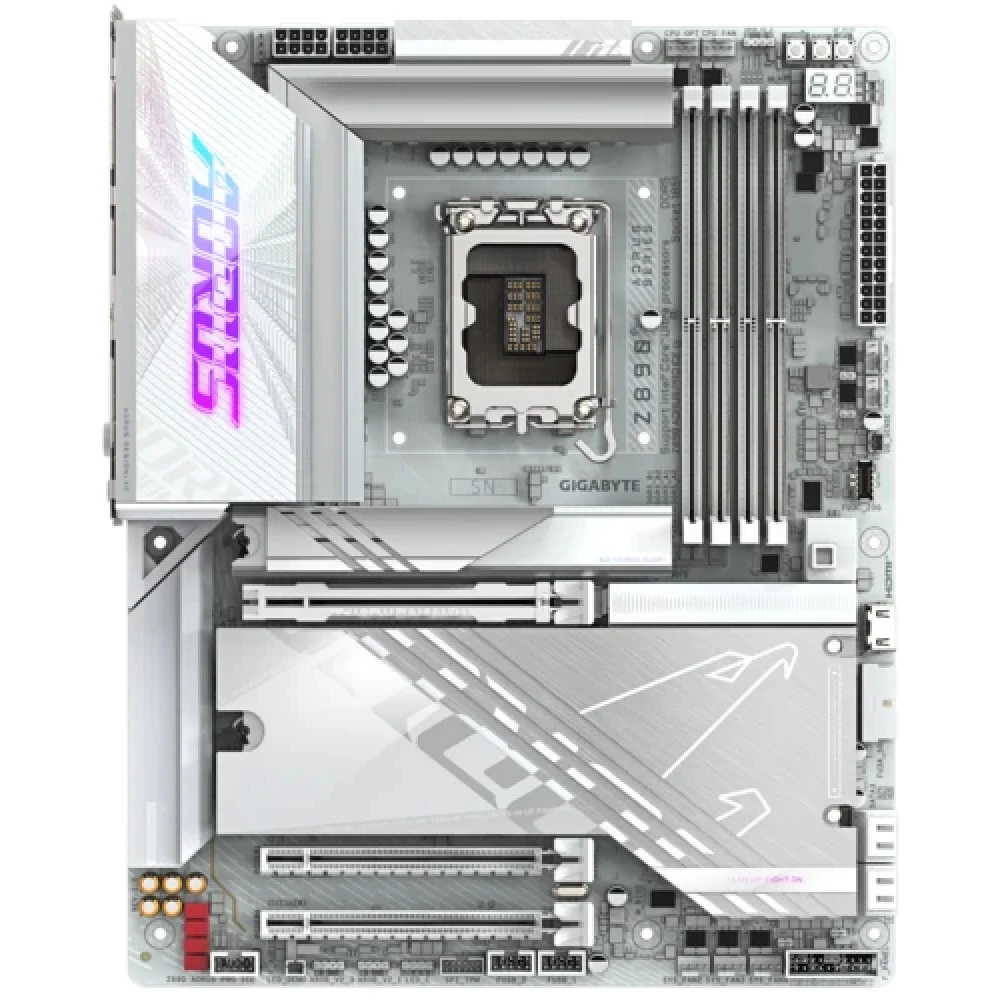 Материнская плата, Gigabyte, Z890 AORUS PRO ICE (4719331864712), LGA1851, iZ890, 4xDDR5 9500(OC)/6400/6200/6000/5800/5600, 4xSATA3, 5xM.2 (3*PCI-E 4.0x4/x2, 1*PCI-E 5.0x4/x2, 1*PCI-E 4.0x4/x2 или SA
