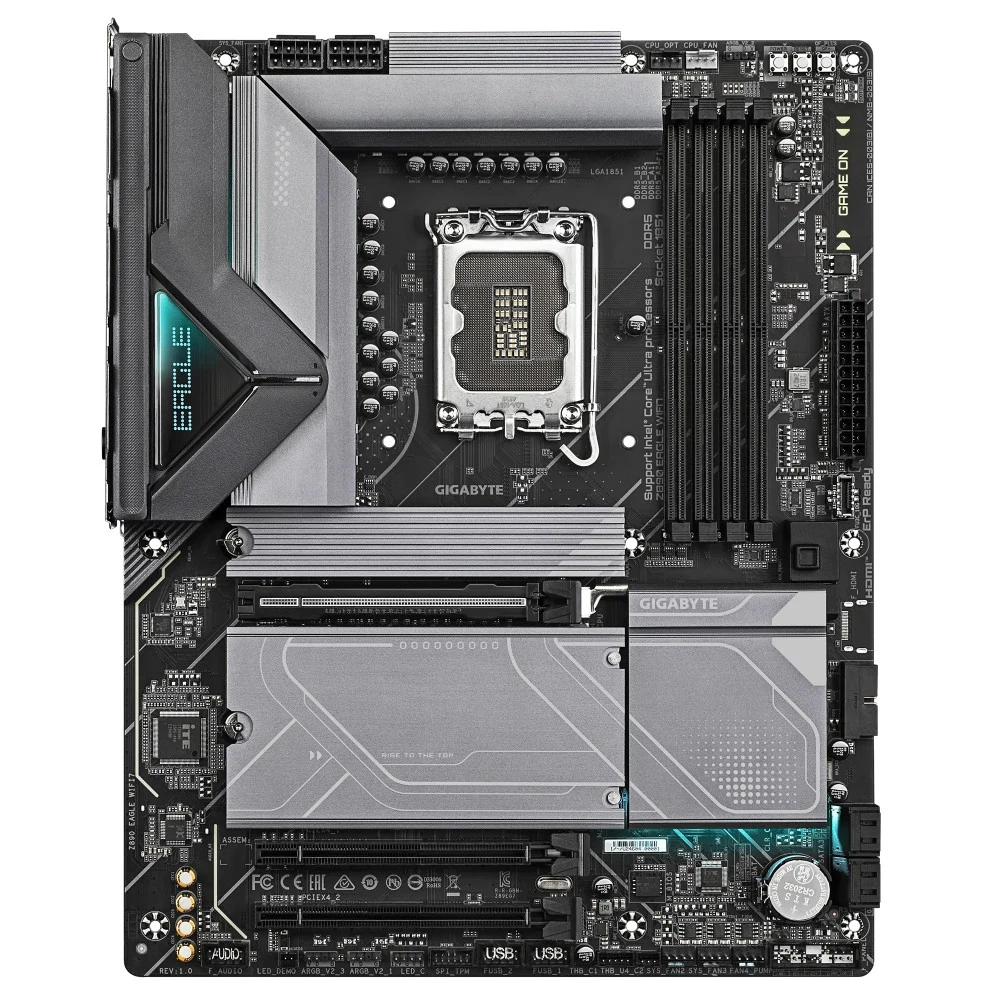 Материнская плата, Gigabyte, Z890 EAGLE WIFI7 (4719331864927), LGA1851, iZ890, 4xDDR5 9200(OC)/6400/6200/6000/5800/5600, 4xSATA3, 4xM.2 (2*PCI-E 4.0x4/x2, 1*PCI-E 5.0x4/x2, 1*PCI-E 4.0x4/x2 или SATA