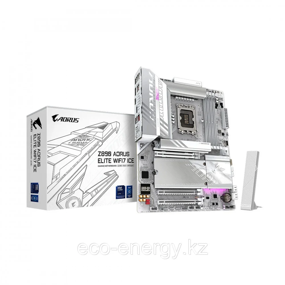 Материнская плата, Gigabyte, Z890M A ELITE WIFI7 ICE (4719331865269), LGA1851, iZ890, 4xDDR5 5600/5800/6000/6200/6400/9200(OC), 4xSATA3, 3xM.2 (2*PCI-E 4.0x4/x2, 1*PCI-E 5.0x4/x2), Raid, 1*DP, 1*пор