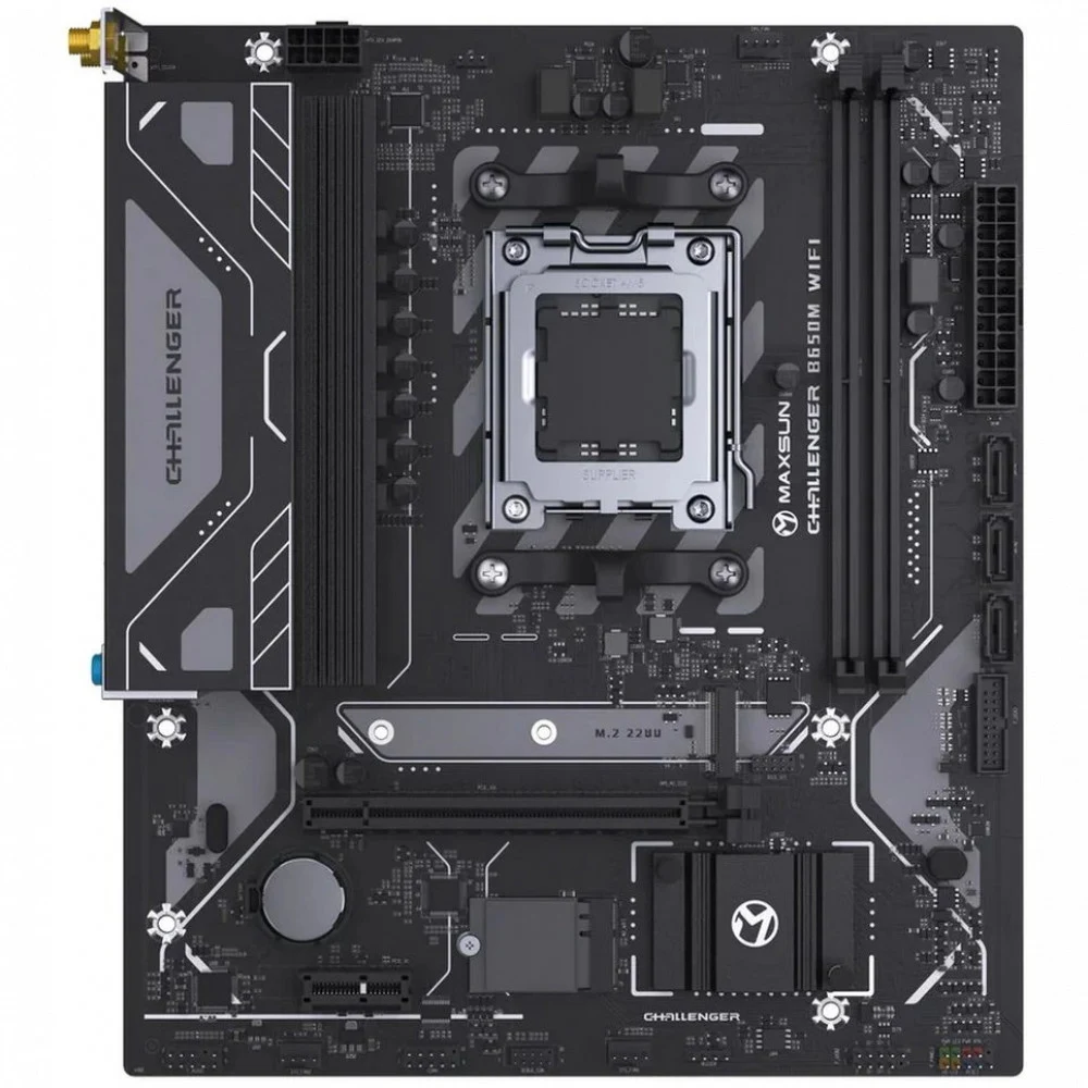 Материнская плата Maxsun MS-Challenger B650M WIFI V1/V2 B650, AM5, 2*DDR5, 1*PCIEx16, 1*PCIEx1, 1*M.2, 6*USB3.2Gen1, 4*USB2.0, 3*SATA3.0, 1G, DP, HDMI, M-ATX, RTL