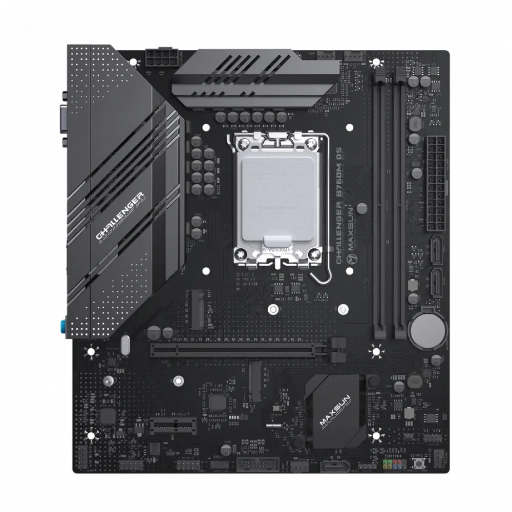 Материнская плата Maxsun MS-Challenger B760M D5 B760, LGA1700, 2*DDR5, 1*PCIEx16, 1*PCIEx1, 2*M.2, 6*USB3.2Gen1, 4*USB2.0, 3*SATA3.0, 1G, VGA, HDMI, M-ATX, RTL