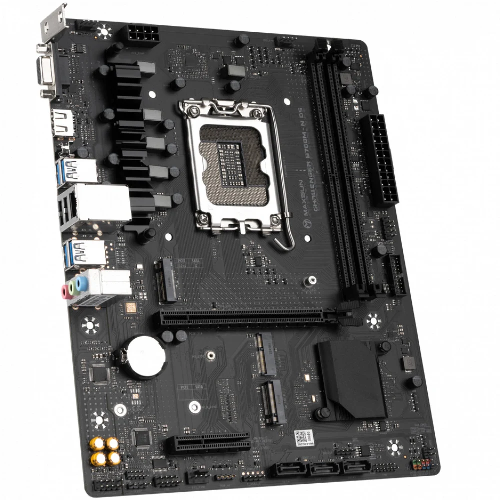Материнская плата Maxsun MS-Challenger B760M-N D5 B760, LGA1700, 2*DDR5, 1*PCIEx16, 1*PCIEx4, 2*M.2, 6*USB3.2Gen1, 6*USB2.0, 3*SATA3.0, 1G, VGA, HDMI, M-ATX, RTL