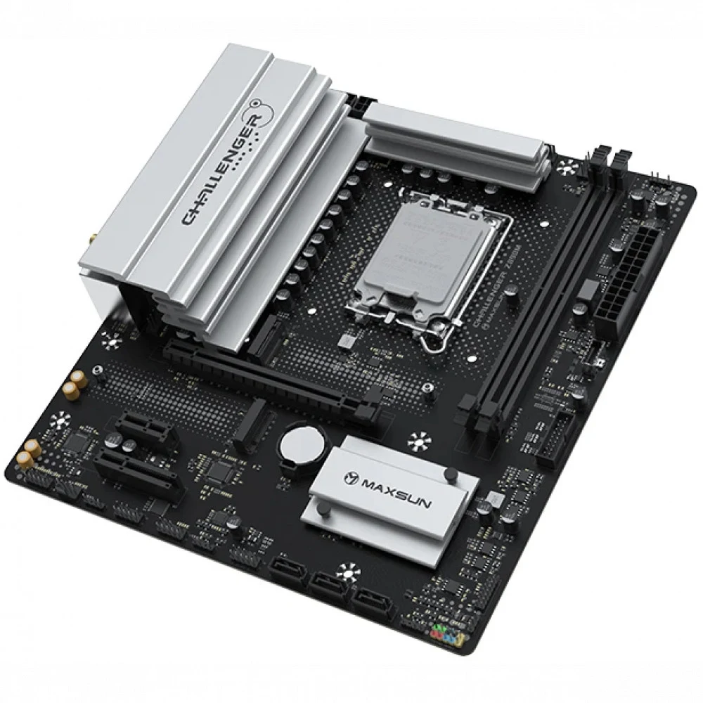 Материнская плата MAXSUN MS-Challenger Z890M WIFI, LGA1851, Z890, 2*DDR5, 3*SATA3, 2*M.2, USB 3.2, USB 2.0, Type-C, 1*PCIEx16, 1*PCIex4, 1*PCIex1, HDMI+DP, mATX