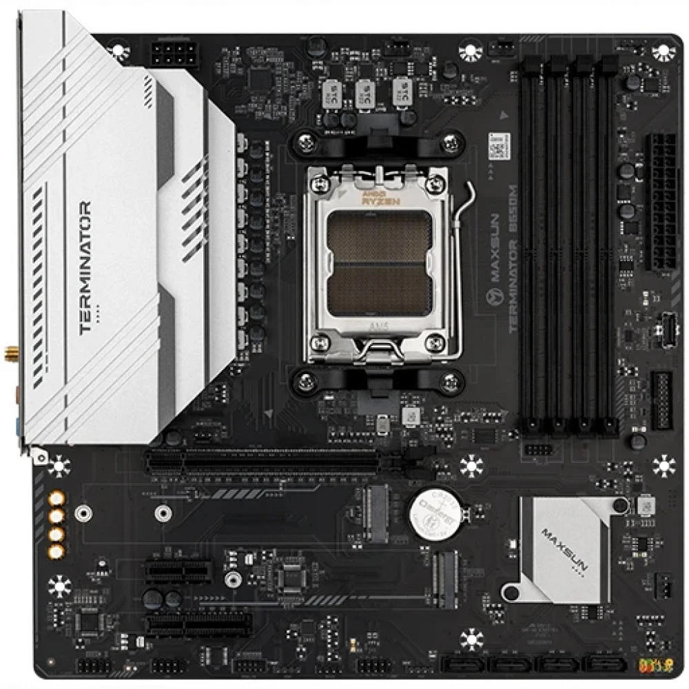 Материнская плата MAXSUN MS-Terminator B650M WIFI6, AM5, B650, 4*DDR5, 4*SATA 3.0, 2*M.2, USB 3.2, USB 2.0, Type-C, 1*PCIE 16, 1*PCIE 4, 1*PCIE 1, HDMI+DP, mATX