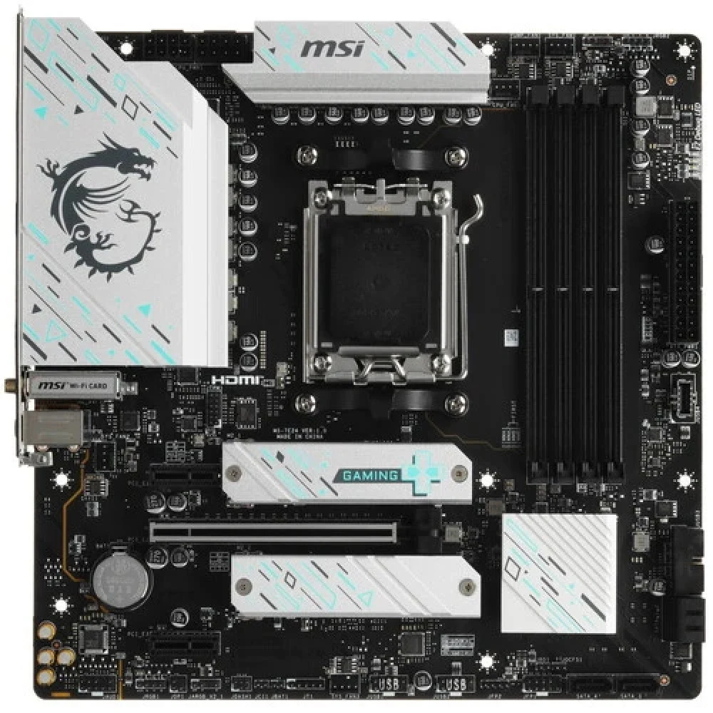 Материнская плата MSI B650M GAMING PLUS WIFI B650, AM5, 4*DDR5, 1*PCIEx16, 2*PCIEx1, 2*M.2, 2*TypeC, 3*USB3.2Gen2, 6*USB3.2Gen1, 4*USB2.0, 4*SATA3.0, 2.5G, DP, HDMI, M-ATX, RTL