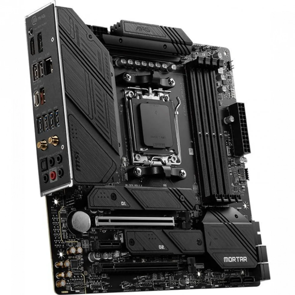 Материнская плата MSI MAG B650M MORTAR WIFI B650, AM5, 4*DDR5, 2*PCIEx16, 1*PCIEx1, 2*M.2, 2*TypeC, 3*USB3.2Gen2, 6*USB3.2Gen1, 4*USB2.0, 6*SATA3.0, 2.5G, DP, HDMI, M-ATX, RTL