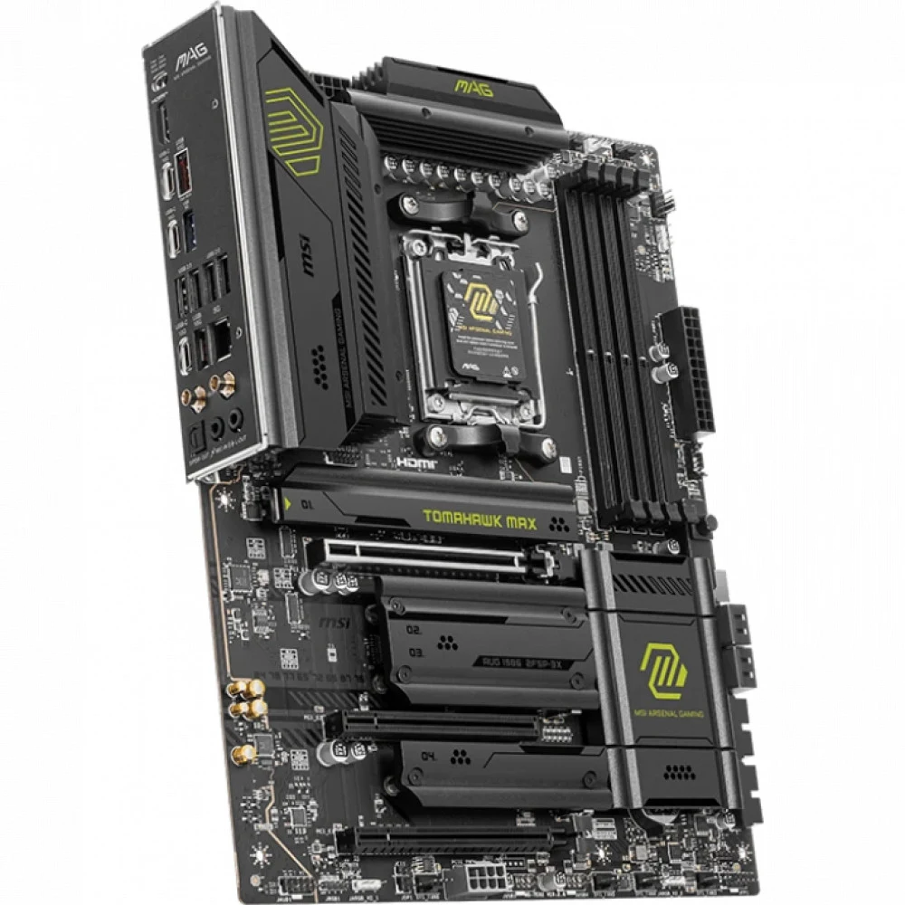 Материнская плата MSI MAG B850 TOMAHAWK WIFI B850, AM5, 4*DDR5, 2*PCIEx16, 1*PCIEx1, 3*M.2, 3*TypeC, 2*USB3.2Gen2, 4*USB3.2Gen1, 8*USB2.0, 4*SATA3.0, 5G, HDMI, ATX, RTL