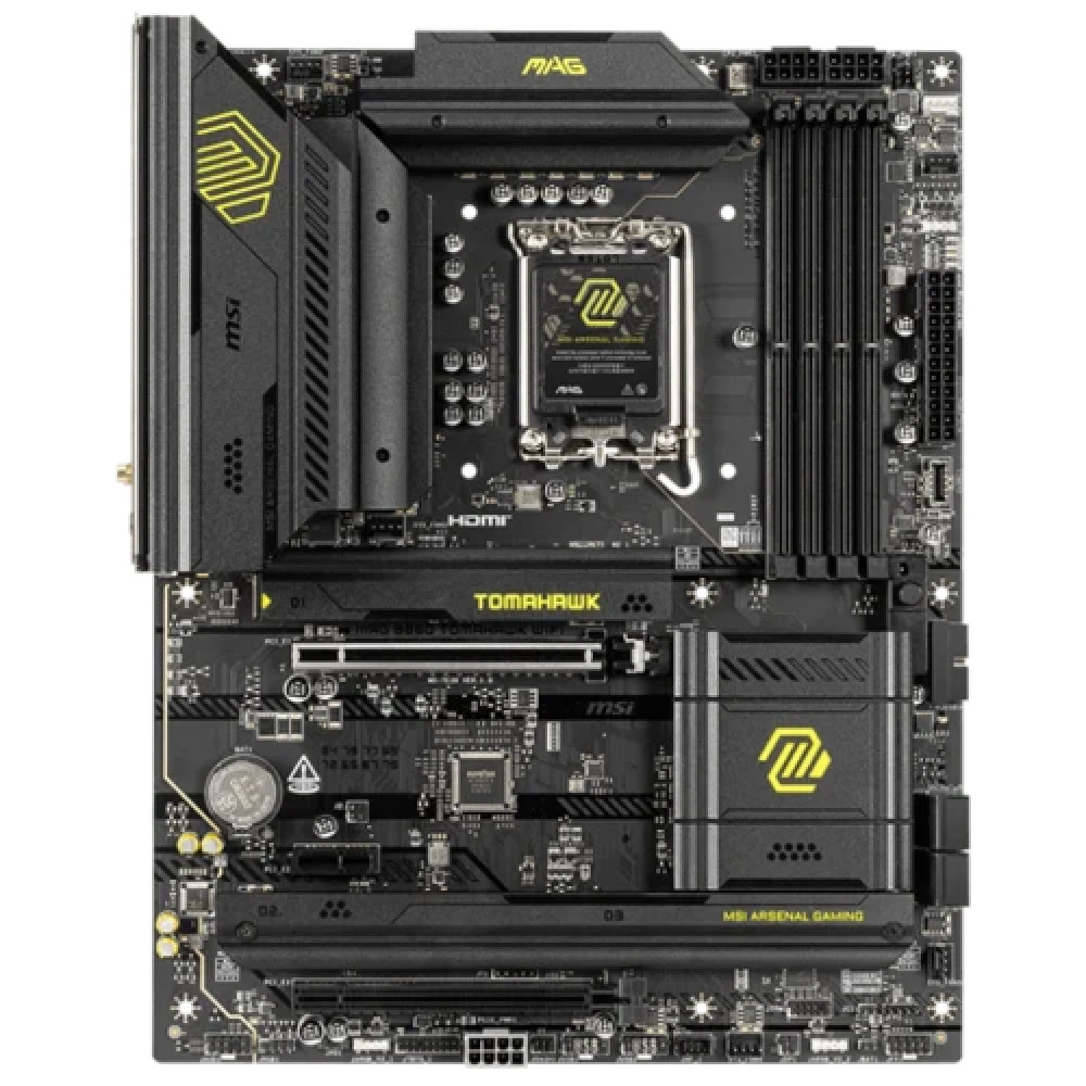 Материнская плата MSI MAG B860 TOMAHAWK WIFI B860, LGA1851, 4*DDR5, 2*PCIEx16, 1*PCIEx1, 3*M.2, 3*TypeC, 4*USB3.2Gen2, 2*USB3.2Gen1, 8*USB2.0, 4*SATA3.0, 5G, Type-C(DP), DP, HDMI, ATX, RTL
