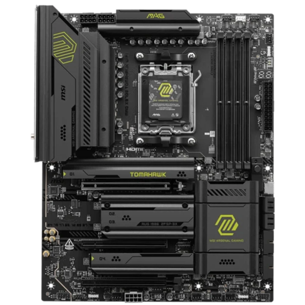 Материнская плата MSI MAG X870E TOMAHAWK WIFI X870E, AM5, 4*DDR5, 3*PCIEx16, 4*M.2, 4*TypeC, 2*USB3.2Gen2, 7*USB3.2Gen1, 8*USB2.0, 4*SATA3.0, 5G, Type-C(DP), HDMI, ATX, RTL