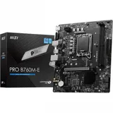 Матплата MSI PRO B760M-E, iB760,S1700,mATX,2DDR-5,PCI-Ex16/1x1,4SATA,1xM.2,HDMI,VGA,12USB