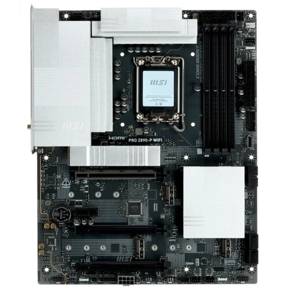 Материнская плата MSI PRO Z890-P WIFI Z890, LGA1851, 4*DDR5, 3*PCIEx16, 4*M.2, 2*TypeC, 1*USB3.2Gen2, 6*USB3.2Gen1, 8*USB2.0, 4*SATA3.0, 5G, Type-C(DP), DP, HDMI, ATX, RTL