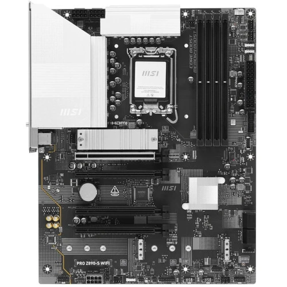 Материнская плата MSI PRO Z890-S WIFI Z890, LGA1851, 4*DDR5, 4*PCIEx16, 1*PCIEx1, 3*M.2, 2*TypeC, 8*USB3.2Gen1, 4*USB2.0, 4*SATA3.0, 2.5G, Type-C(DP), DP, HDMI, ATX, RTL