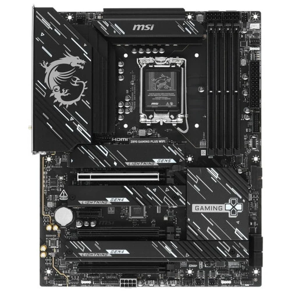 Материнская плата MSI Z890 GAMING PLUS WIFI Z890, LGA1851, 4*DDR5, 3*PCIEx16, 1*PCIEx1, 4*M.2, 2*TypeC, 1*USB3.2Gen2, 6*USB3.2Gen1, 8*USB2.0, 4*SATA3.0, 5G, Type-C(DP), DP, HDMI, ATX, RTL