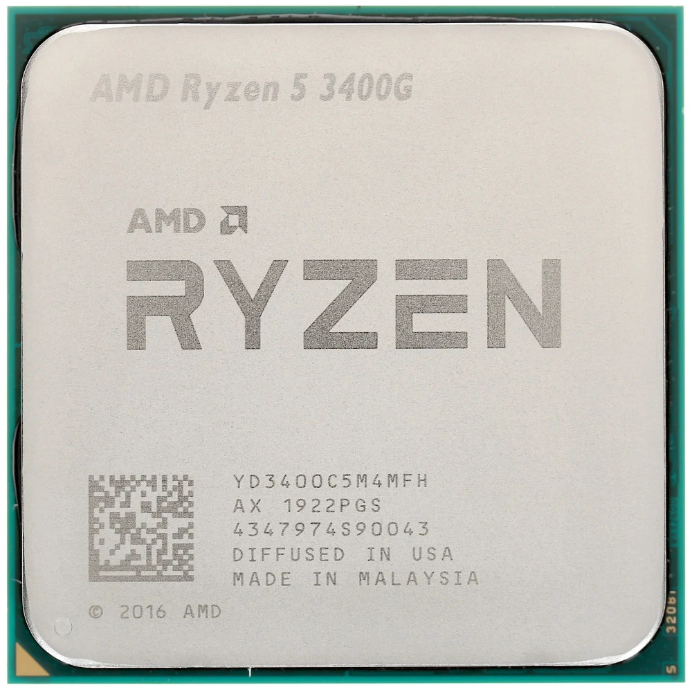 Процессор, AMD, AM4 Ryzen 5 3400G, оем, 4M L3 + 2М L2, 3.7 GHz, 4/8 Core, 65 Вт, Radeon Vega 11 Graphics