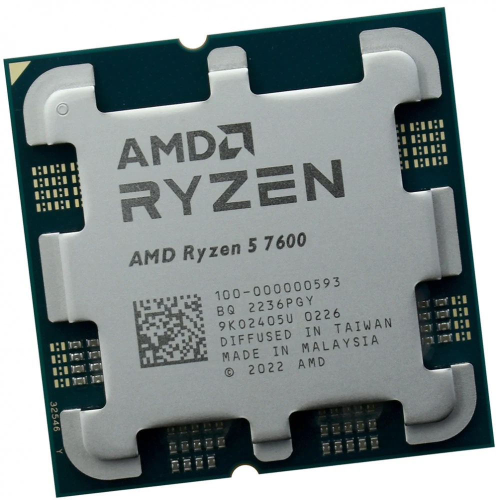 Центральный Процессор AMD RYZEN 5 7600 OEM (Raphael, 5nm, C6/T12, Base 3,8GHz, Turbo 5,1GHz, RDNA 2 Graphics, L3 32Mb, TDP 65W, SAM5)