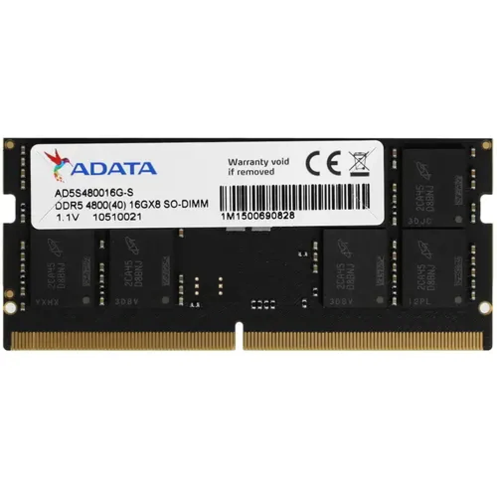 Оперативная память DDR5 16GB 4800MHz A-Data AD5S480016G-S RTL PC4-38400 CL40 SO-DIMM 262-pin 1.1В single rank Ret [AD5S480016G-S]
