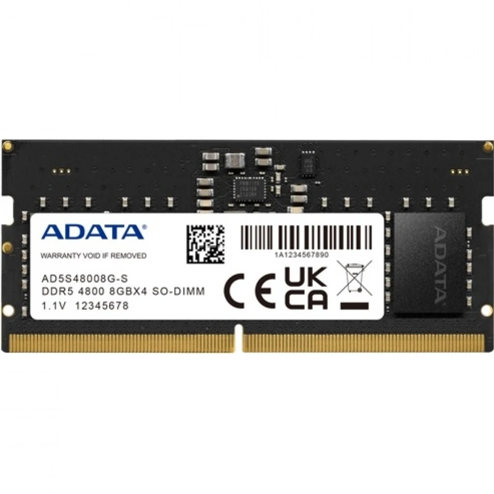 Оперативная память DDR5 8GB 4800MHz A-Data AD5S48008G-S RTL PC4-38400 CL40 SO-DIMM 262-pin 1.1В single rank Ret [AD5S48008G-S]