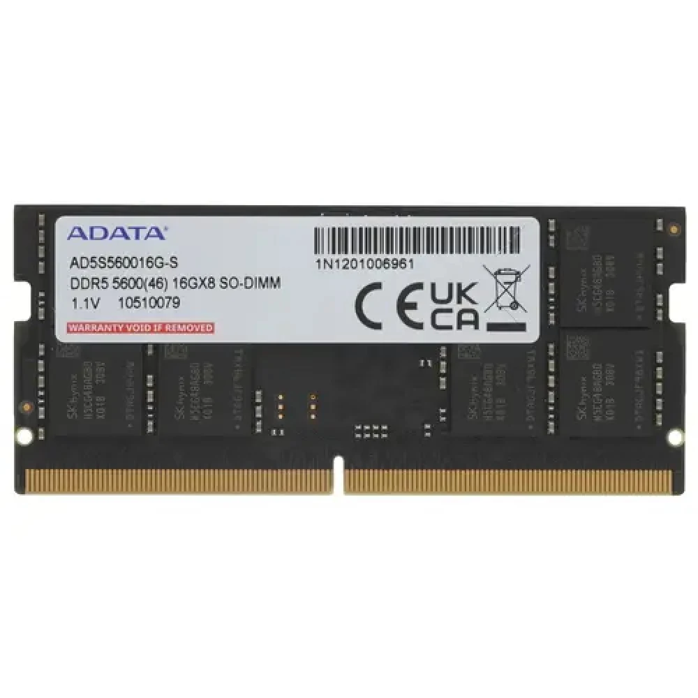 Оперативная память DDR5 16GB 5600MHz A-Data AD5S560016G-S RTL PC5-44800 CL46 SO-DIMM 262-pin 1.1В single rank Ret [AD5S560016G-S]