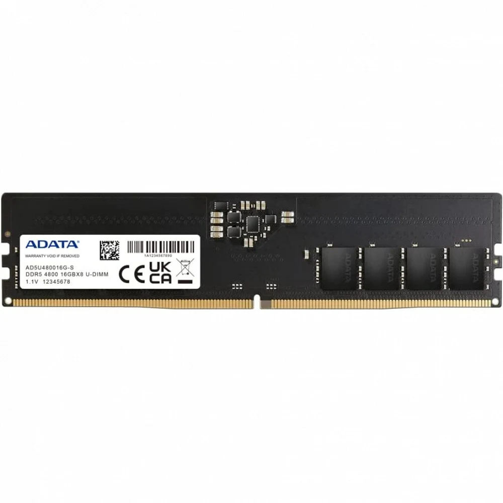 Модуль памяти ADATA 16GB DDR5 4800 DIMM AD5U480016G-S 16GB ADATA DDR5 4800 DIMM AD5U480016G-S Non-ECC, CL40, AD5U480016G-S 1.1V, 2048x8