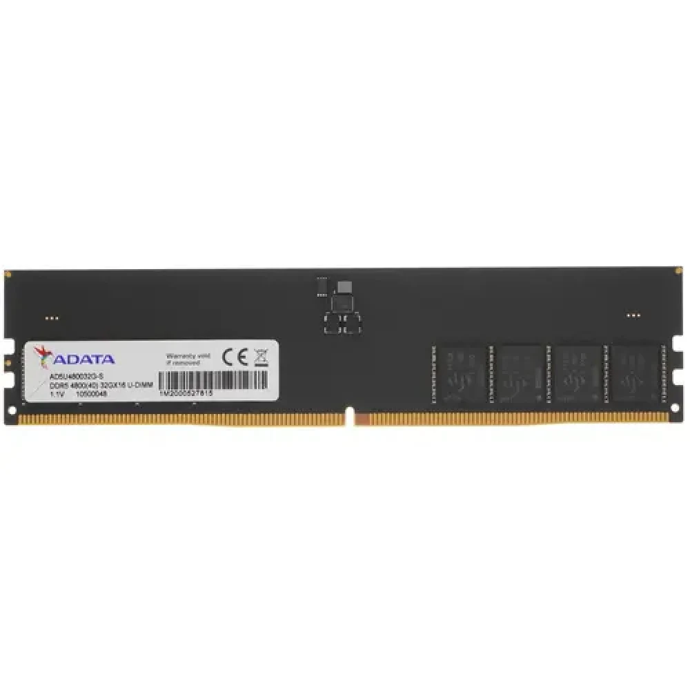 Оперативная память DDR5 32Gb 4800MHz A-Data AD5U480032G-S RTL PC5-38400 CL40 DIMM 288-pin 1.1В single rank Ret [AD5U480032G-S]