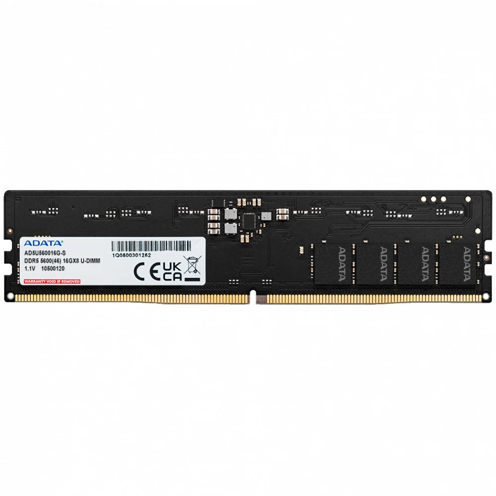 Оперативная память DDR5 32GB 5600MHz A-Data AD5U560032G-S RTL PC5-44800 CL46 DIMM 288-pin 1.1В single rank Ret [AD5U560032G-S]