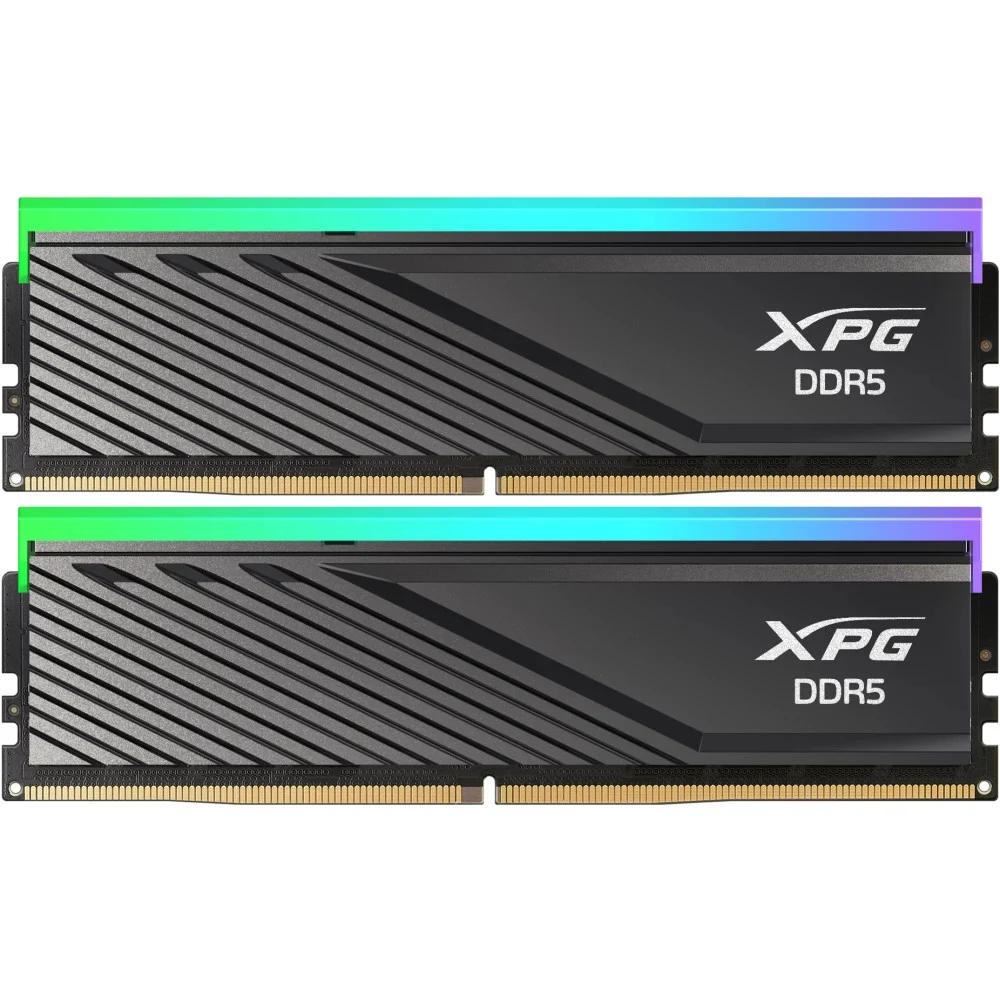 Модуль памяти ADATA XPG Lancer Blade Gaming DDR5 Общий объём памяти 32Гб Module capacity 16Гб Количество 2 6400 МГц Радиатор Множитель частоты шины 32 1.4 В RGB черный AX5U6400C3216G-DTLABRBK