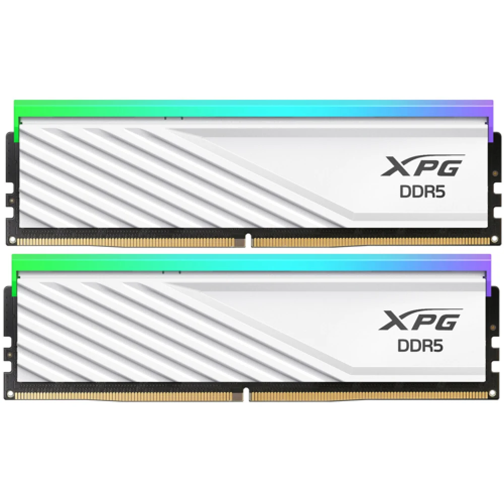 Модуль памяти ADATA XPG Lancer Blade Gaming DDR5 Общий объём памяти 32Гб Module capacity 16Гб Количество 2 6000 МГц Радиатор Множитель частоты шины 30 1.35 В RGB белый AX5U6000C3016G-DTLABRWH