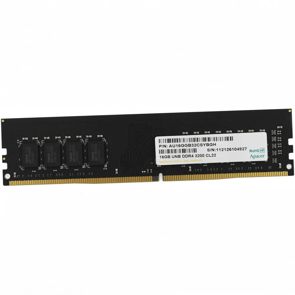 Память DIMM DDR4 16GB PC-25600 3200MHz CL22 1.2V (Retail) Apacer (AU16GGB32CSBBGH/EL.16G21.PSH)