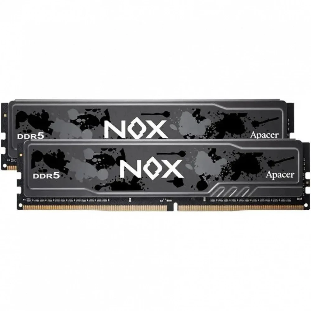 Оперативная память Apacer DDR5 32GB 6000MHz DIMM NOX Black Gaming Memory CL40 1.35V Kit (2x16GB) (Retail) 2048*8 Heat Sink (Retail) 3 years (AH5U32G60C622MBAA-2)
