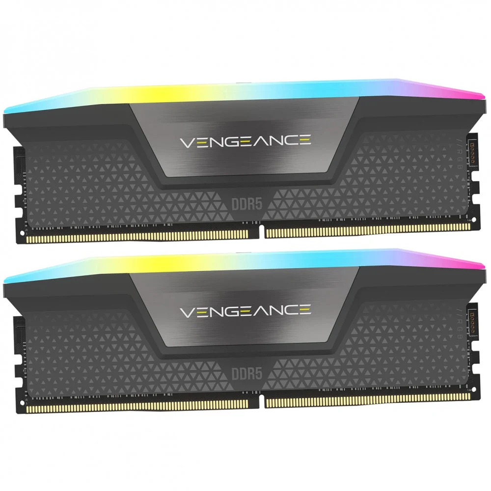 CORSAIR VENGEANCE RGB DDR5 32GB (2x16GB) DDR5 6000 CL36-44-44-96 1.4V AMD EXPO Memory - Grey, 0840006679653