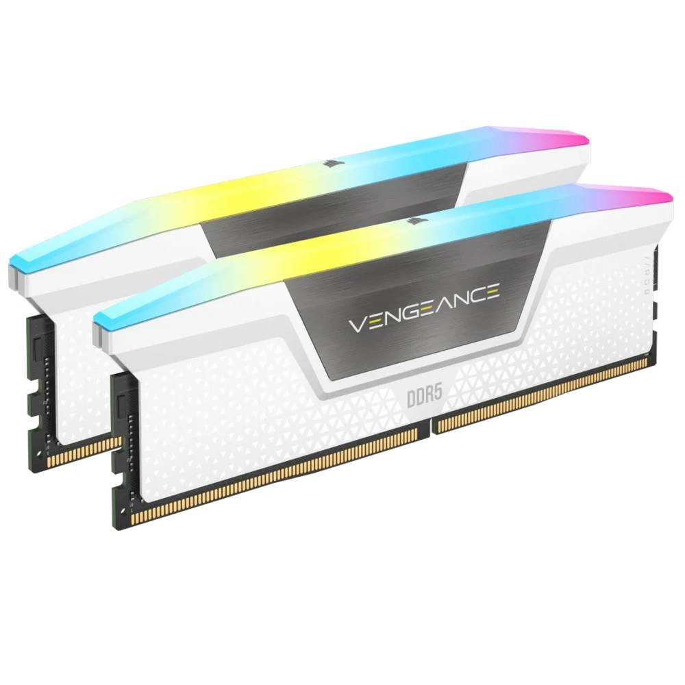 CORSAIR VENGEANCE RGB DDR5 32GB (2 x 16GB) DDR5 6000 CL36-44-44-96 1.40V Intel XMP & AMD EXPO - White
