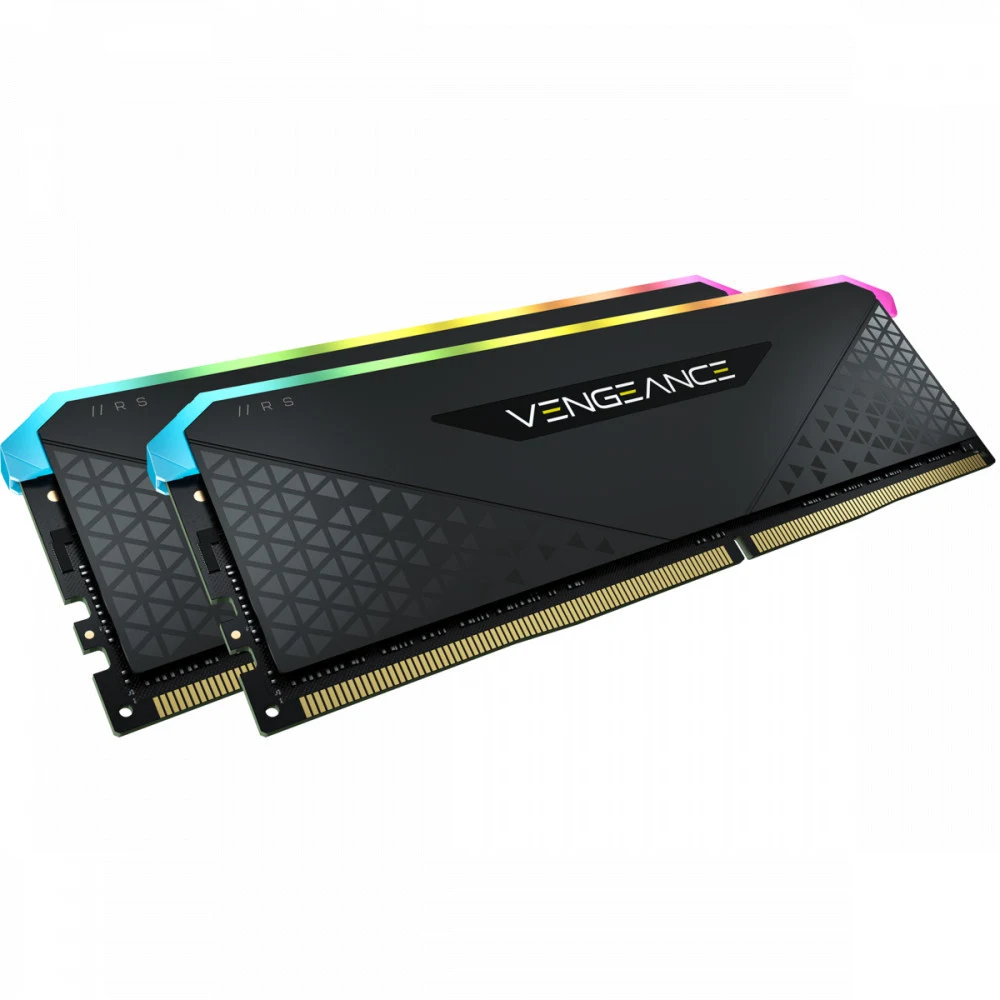 CORSAIR DDR4, 3200MHz 32GB 2x16GB Dimm, 16-20-20-38, XMP 2.0, Vengeance RGB RS Heatspreader, RGB LED, Black PCB, 1.35V, for AMD Ryzen & Intel XMP