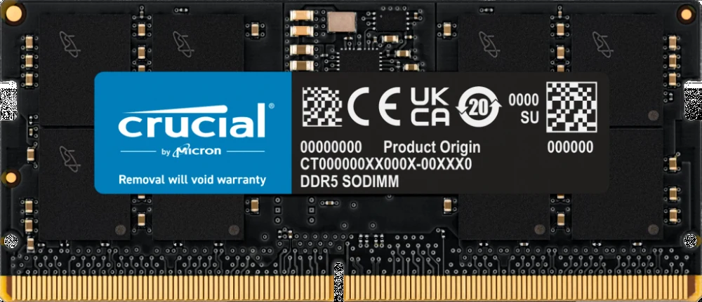 Оперативная память Crucial by Micron 16GB DDR5-5600 SODIMM (CT16G56C46S5) CL46 1.1V, 1 Year Warrаnty OEM