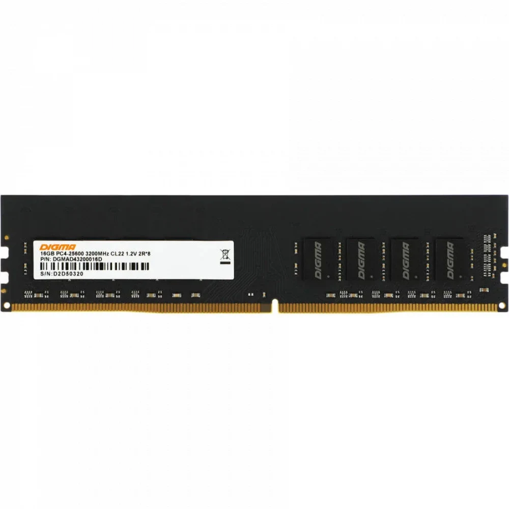 Оперативная память DDR4 16Gb 3200MHz Digma DGMAD43200016D RTL PC4-25600 CL22 DIMM 288-pin 1.2В dual rank Ret [DGMAD43200016D]