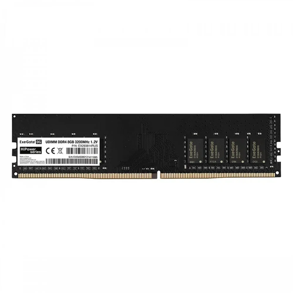 Exegate EX293814RUS Модуль памяти ExeGate HiPower DIMM DDR4 8GB <PC4-25600> 3200MHz