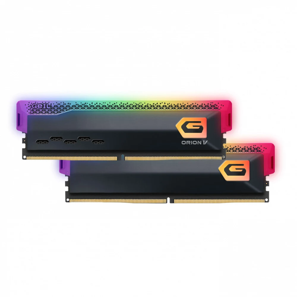 Оперативная память с RGB подсветкой 64GB Kit (2x32GB) GEIL Orion V RGB 5600Mhz DDR5 PC5-44800 38-44-44-84 1.35V GVSG564GB5600C38ADC Titanium Grey
