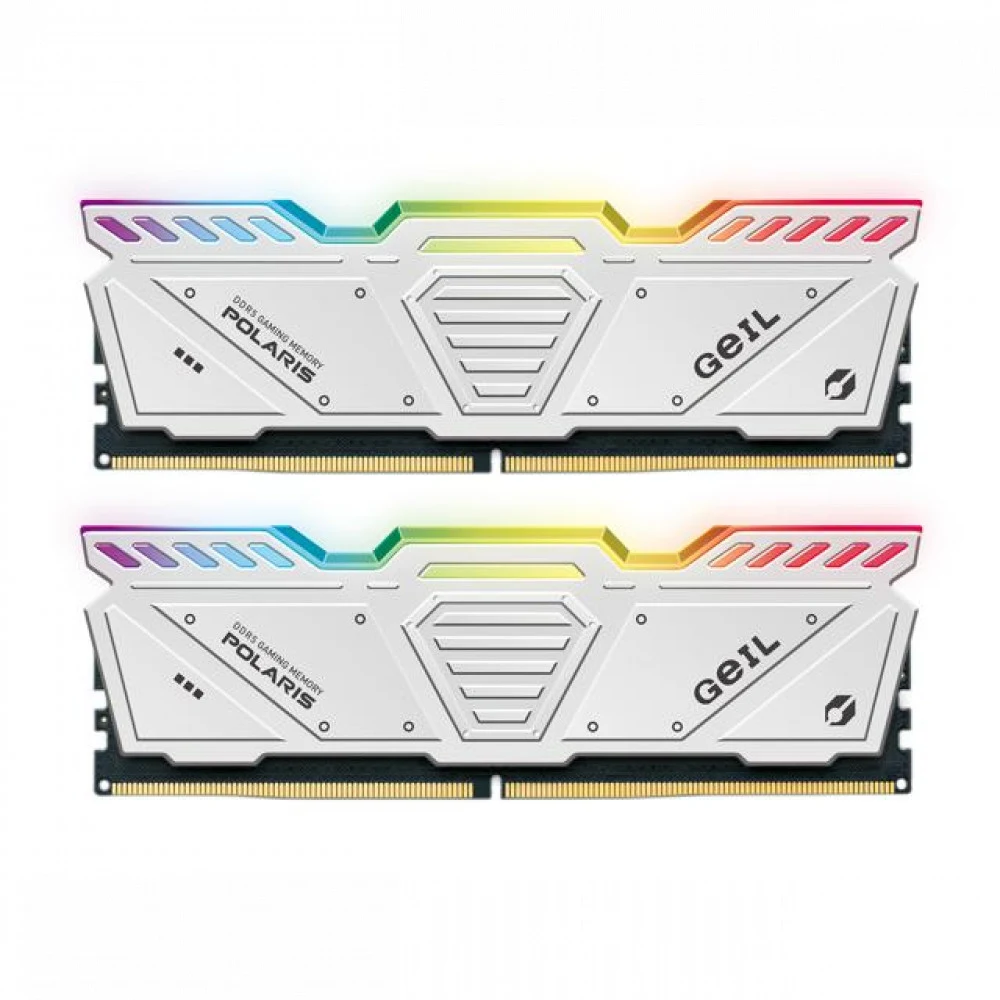 Оперативная память с RGB подсветкой 32GB Kit (2x16GB) GEIL POLARIS RGB 5600Mhz DDR5 PC5-44800 38-44-44-84 1.35V GOSW532GB5600C38ADC White