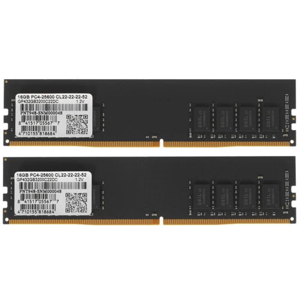 Оперативная память 32GB Kit (2x16GB) GEIL DDR4 3200Mhz PRISTINE PC4-25600 22-22-22-52 GP432GB3200C22DC