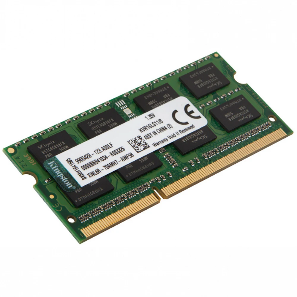 Модуль памяти Kingston 8GB DDR3L 1600 SODIMM KVR16LS11/8WP Non-ECC, Unbuffered, CL11, 1.35V, 2R, 4Gbit, RTL KVR16LS11/8WP (317466)