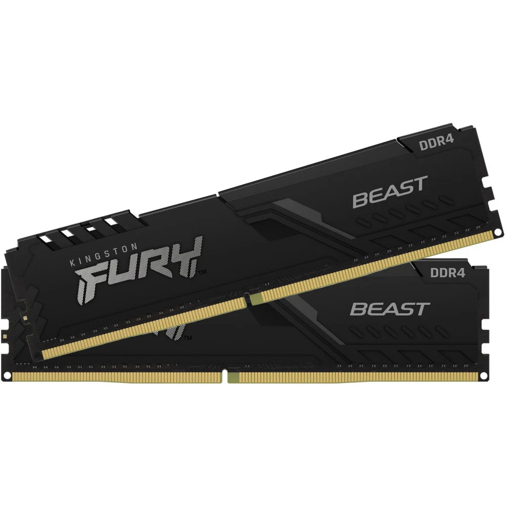 Модуль памяти Kingston FURY Beast Black Gaming Memory KF432C16BBK2/32 32GB DDR4 3200 DIMM Non-ECC, CL16, 1.35V, 2Gx8 Кит 2х16 , RTL {25} (319842)